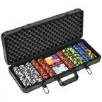 Coffret de jetons de poker Soozier, 500 jetons de 14 grammes en argile, 6 valeurs différentes, avec étui en aluminium.