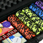 Coffret de jetons de poker Soozier, 500 jetons de 14 grammes en argile, 6 valeurs différentes, avec étui en aluminium.