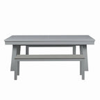 Ensemble de salle à manger Laguna avec table de billard en ardoise de 2,13 m (7 pi) pour intérieur/extérieur, 2 bancs et accessoires, finition ciment