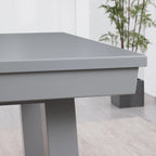 Ensemble de salle à manger Laguna avec table de billard en ardoise de 2,13 m (7 pi) pour intérieur/extérieur, 2 bancs et accessoires, finition ciment