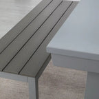 Ensemble de salle à manger Laguna avec table de billard en ardoise de 2,13 m (7 pi) pour intérieur/extérieur, 2 bancs et accessoires, finition ciment