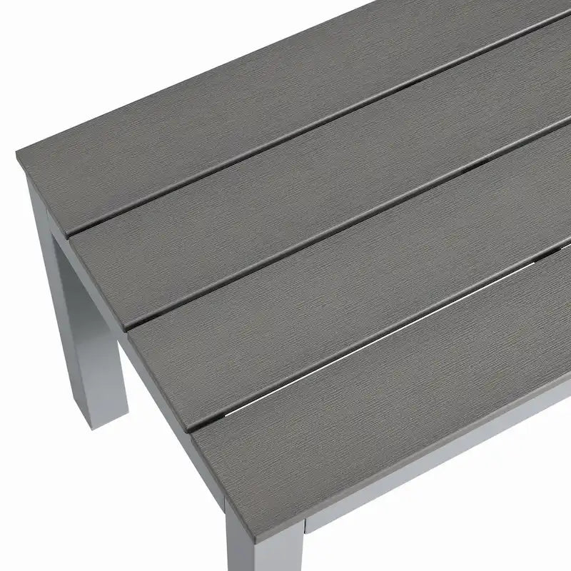 Ensemble de salle à manger Laguna avec table de billard en ardoise de 2,13 m (7 pi) pour intérieur/extérieur, 2 bancs et accessoires, finition ciment