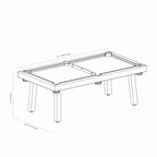 Ensemble de salle à manger Laguna avec table de billard en ardoise de 2,13 m (7 pi) pour intérieur/extérieur, 2 bancs et accessoires, finition ciment