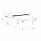 Ensemble de salle à manger Laguna avec table de billard en ardoise de 2,13 m (7 pi) pour intérieur/extérieur, 2 bancs et accessoires, finition ciment