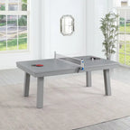 Ensemble de salle à manger Laguna avec table de billard en ardoise de 2,13 m (7 pi) pour intérieur/extérieur, 2 bancs et accessoires, finition ciment