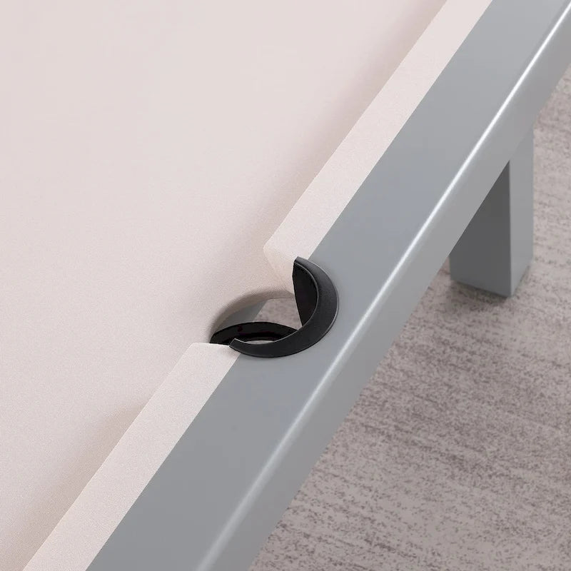 Ensemble de salle à manger Laguna avec table de billard en ardoise de 2,13 m (7 pi) pour intérieur/extérieur, 2 bancs et accessoires, finition ciment