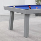 Ensemble de salle à manger Laguna avec table de billard en ardoise de 2,13 m (7 pi) pour intérieur/extérieur, 2 bancs et accessoires, finition ciment