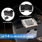 Mélangeur de cartes automatique GSE à 4 jeux pour casino, fonctionnant sur secteur/batterie - Noir