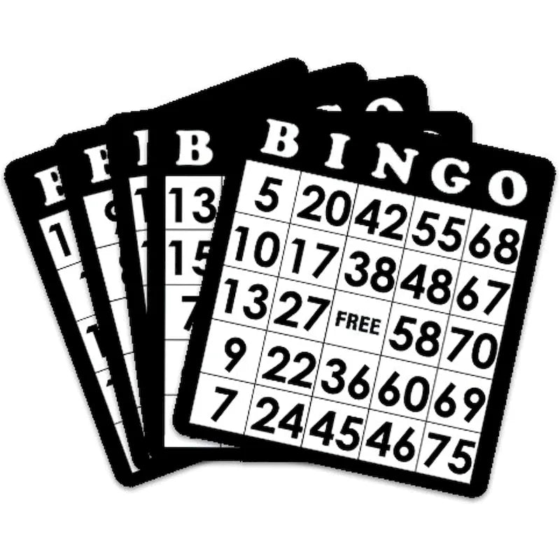 Cartes de bingo multicolores GSE, feuilles de bingo réutilisables. Accessoires pour jeux de bingo en famille
