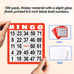 Cartes de bingo multicolores GSE, feuilles de bingo réutilisables. Accessoires pour jeux de bingo en famille