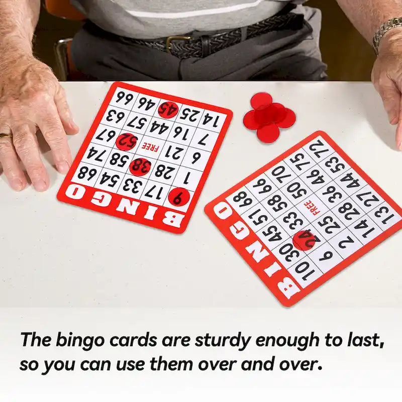 Cartes de bingo multicolores GSE, feuilles de bingo réutilisables. Accessoires pour jeux de bingo en famille
