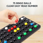 Jeu de bingo classique GSE pour enfants et adultes, idéal pour toute la famille : cage à roulettes, plateau, 75 boules de bingo, 150 jetons et 18 cartes de bingo.