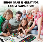Jeu de bingo classique GSE pour enfants et adultes, idéal pour toute la famille : cage à roulettes, plateau, 75 boules de bingo, 150 jetons et 18 cartes de bingo.