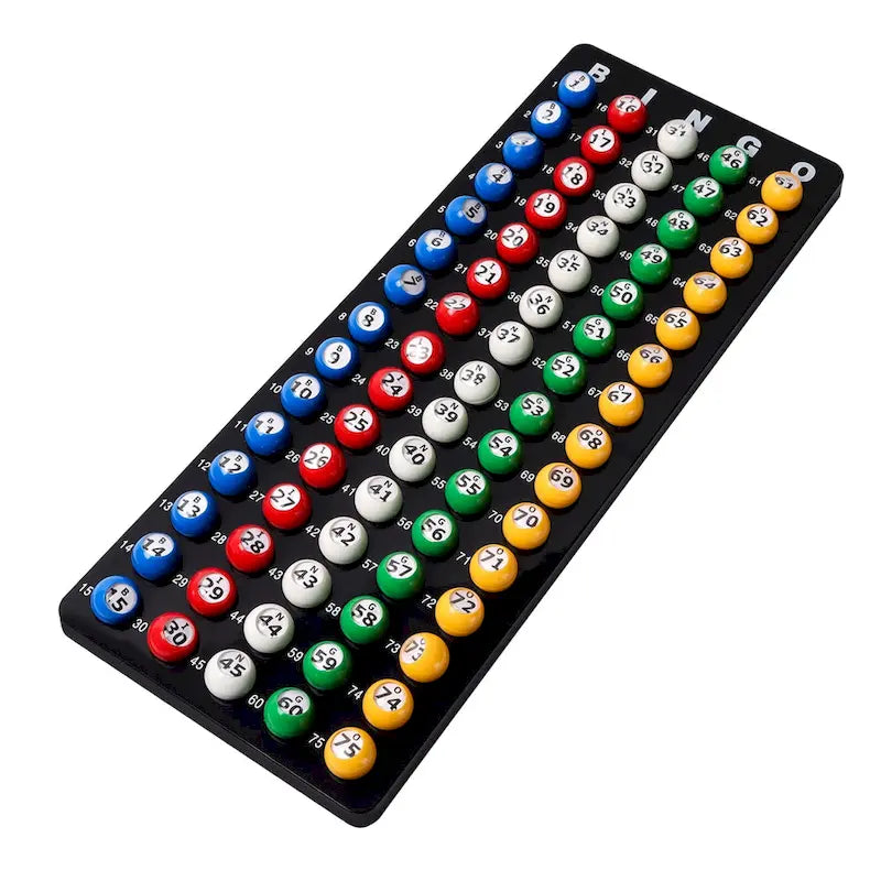 GSE Bingo Game Master Board & 7/8  Multi-Color Plastic Bingo Balls Set for Bingo Cage Game