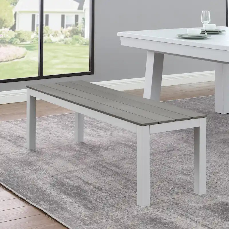 Ensemble table de billard Laguna pour intérieur/extérieur, 2,13 m (7 pi), en ardoise, avec 2 bancs et accessoires, finition blanche.