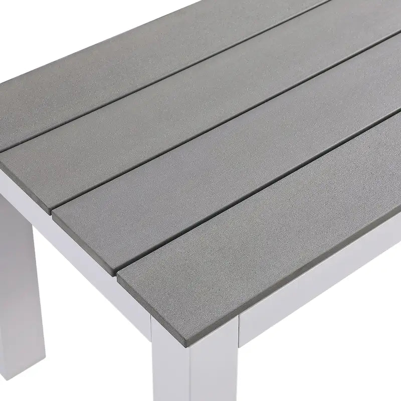 Ensemble table de billard Laguna pour intérieur/extérieur, 2,13 m (7 pi), en ardoise, avec 2 bancs et accessoires, finition blanche.