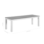 Ensemble table de billard Laguna pour intérieur/extérieur, 2,13 m (7 pi), en ardoise, avec 2 bancs et accessoires, finition blanche.
