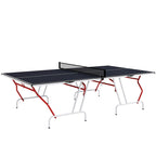 Table de ping-pong Soozier, format standard, pliable en quatre, portable, avec filet, raquettes et balles, en MDF, gris anthracite.