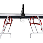 Table de ping-pong Soozier, format standard, pliable en quatre, portable, avec filet, raquettes et balles, en MDF, gris anthracite.