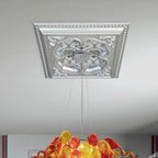 Lustre carré à quatre feuilles en forme de trèfle argenté, 61 cm (24 po)