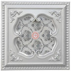 Lustre carré à quatre feuilles en forme de trèfle argenté, 61 cm (24 po)