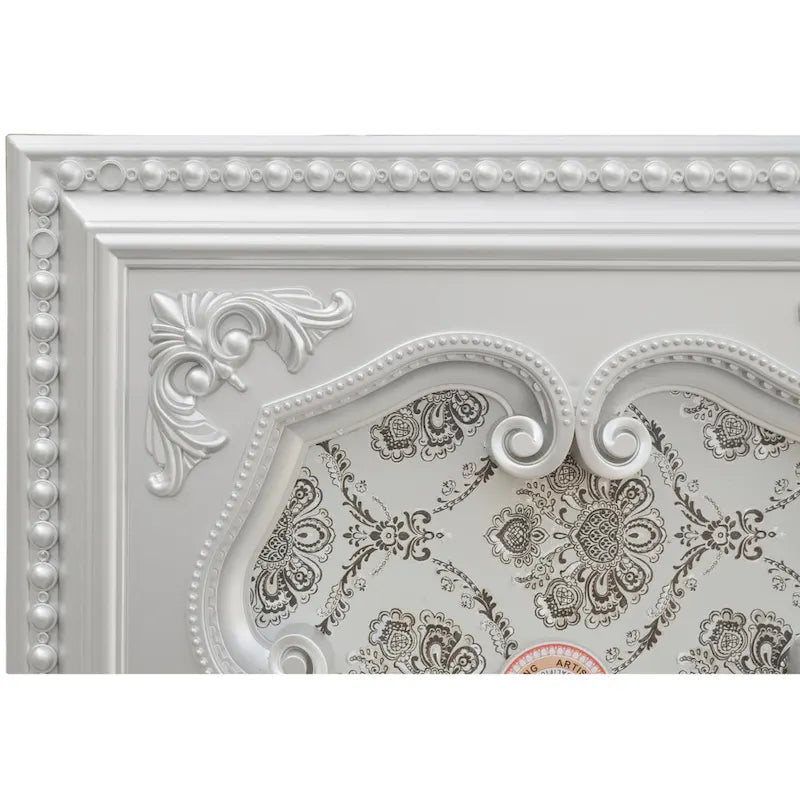 Silver Four Leaf Clover Square Chandelier Ceiling Medallion 24in