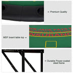 HomCom 72 Table de poker pliable demi-format pour 7 joueurs - Bleu/Noir