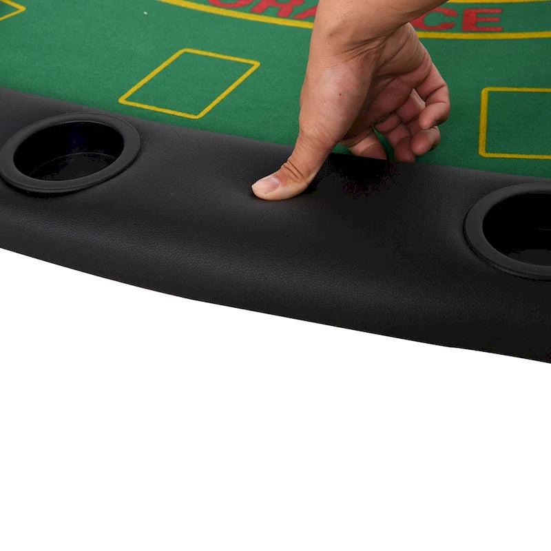 HomCom 72 Table de poker pliable demi-format pour 7 joueurs - Bleu/Noir