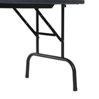 HomCom 72 Table de poker pliable demi-format pour 7 joueurs - Bleu/Noir