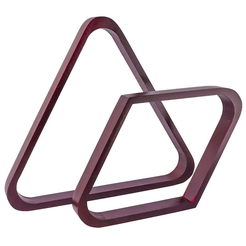Râtelier à boules de billard GSE en acajou massif, en forme de triangle pour 8 boules et de diamant pour 9 boules, pour boules de 2-1/4 pouces.