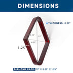 Râtelier à boules de billard GSE en acajou massif, en forme de triangle pour 8 boules et de diamant pour 9 boules, pour boules de 2-1/4 pouces.