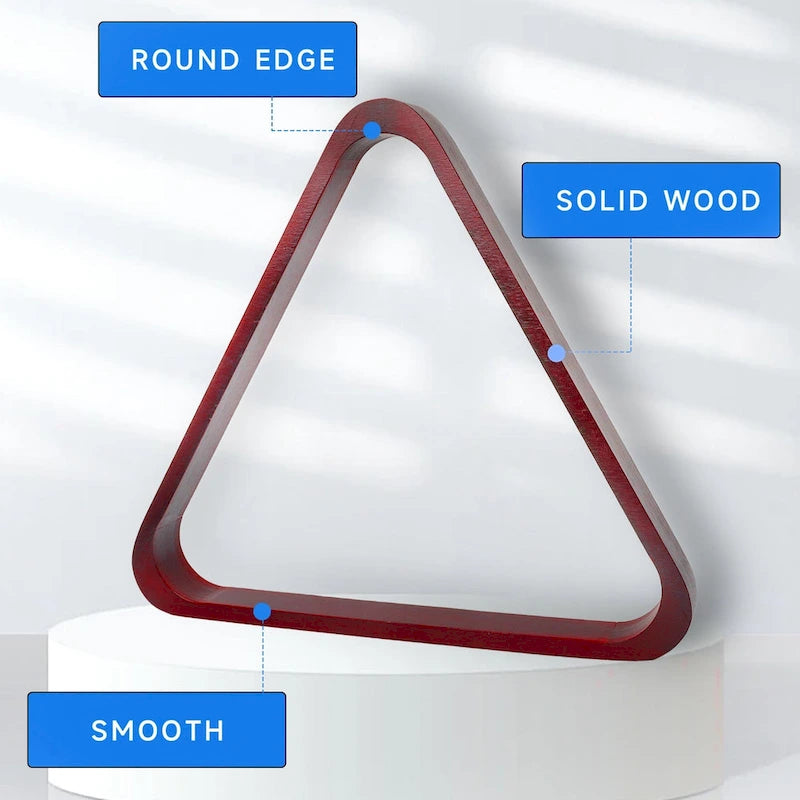 Râtelier à boules de billard GSE en acajou massif, en forme de triangle pour 8 boules et de diamant pour 9 boules, pour boules de 2-1/4 pouces.