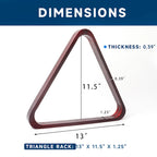 Râtelier à boules de billard GSE en acajou massif, en forme de triangle pour 8 boules et de diamant pour 9 boules, pour boules de 2-1/4 pouces.