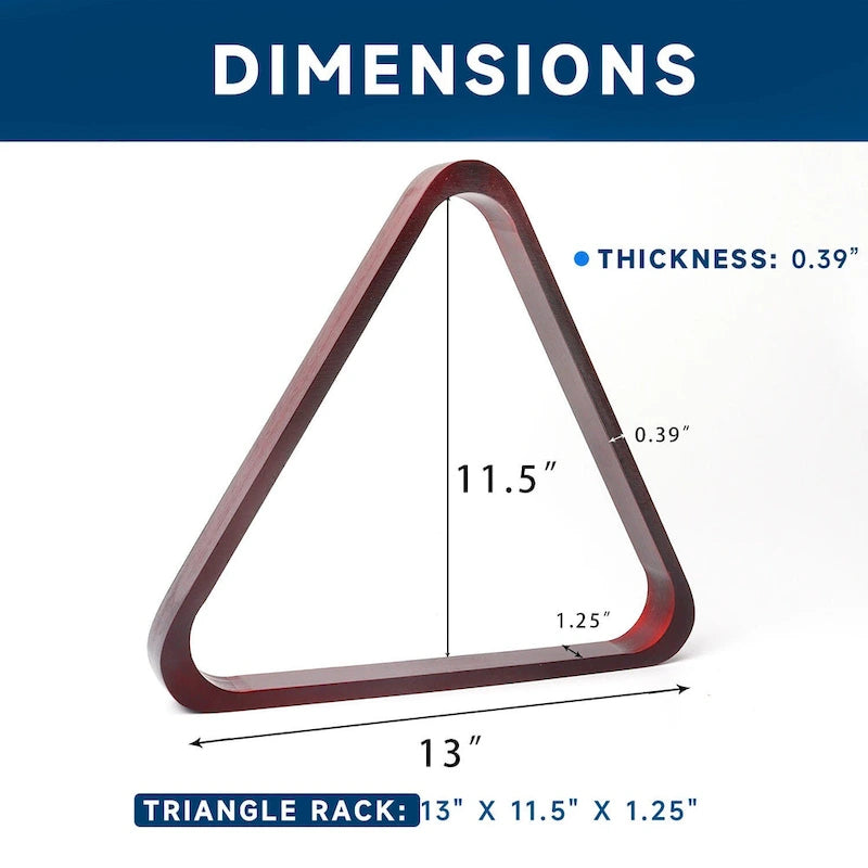 Râtelier à boules de billard GSE en acajou massif, en forme de triangle pour 8 boules et de diamant pour 9 boules, pour boules de 2-1/4 pouces.