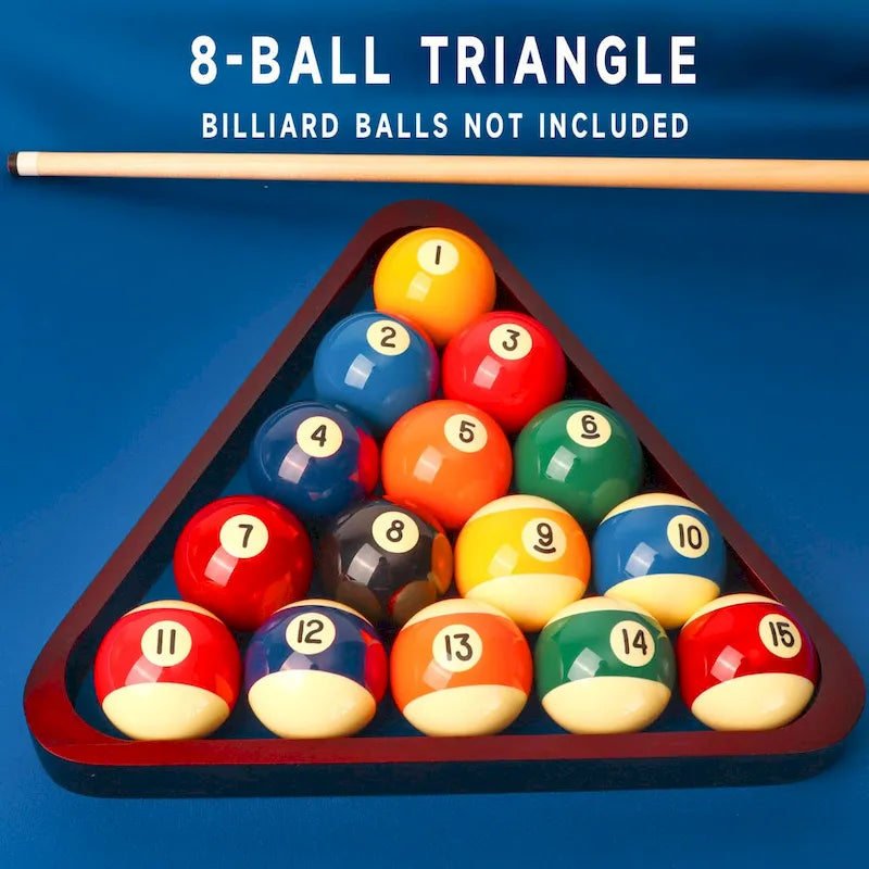 Râtelier à boules de billard GSE en acajou massif, en forme de triangle pour 8 boules et de diamant pour 9 boules, pour boules de 2-1/4 pouces.