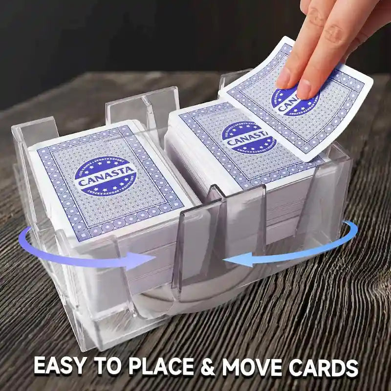 Jeu de cartes Canasta GSE comprenant 6 jeux de cartes Canasta avec valeurs de points, un mélangeur de cartes, un plateau de cartes rotatif et 100 feuilles de score.