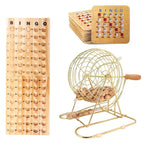 GSE Shutter Bingo Game Set for Large Groups. Large Brass Bingo Cage & Board, 7/8  Wooden Bingo Balls, 10 Shutter Bingo Cards