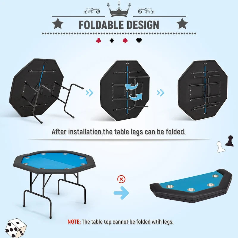 Jeu de poker à 8 joueurs avec AVAWING - Table de casino et loisirs