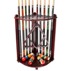 Porte-queues de billard GSE 10-Pool Cue en bois, style angle. Support de queue de billard sur pied.