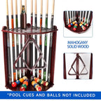 Porte-queues de billard GSE 10-Pool Cue en bois, style angle. Support de queue de billard sur pied.
