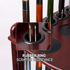 Porte-queues de billard GSE 10-Pool Cue en bois, style angle. Support de queue de billard sur pied.
