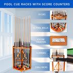 Porte-queues de billard GSE 10-Pool Cue en bois, style angle. Support de queue de billard sur pied.
