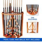 Porte-queues de billard GSE 10-Pool Cue en bois, style angle. Support de queue de billard sur pied.