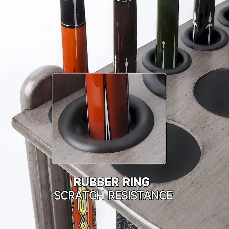 Porte-queues de billard GSE 10-Pool Cue en bois, style angle. Support de queue de billard sur pied.
