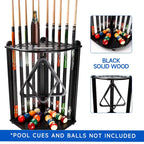 Porte-queues de billard GSE 10-Pool Cue en bois, style angle. Support de queue de billard sur pied.