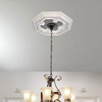 Lustre octogonal à motif trèfle à quatre feuilles blanc et argent, 61 cm (24 po)