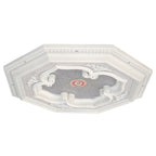 Lustre octogonal à motif trèfle à quatre feuilles blanc et argent, 61 cm (24 po)