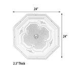 Lustre octogonal à motif trèfle à quatre feuilles blanc et argent, 61 cm (24 po)