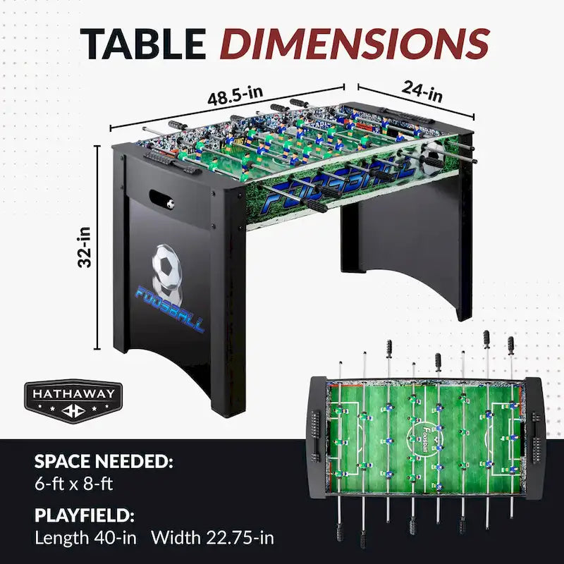 Table de baby-foot Hathaway Playoff de 1,20 m