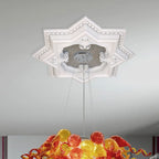 Médaillon de plafond en forme d'étoile à huit branches blanche et argentée, 61 cm (24 po)
